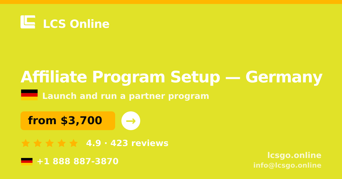 Affiliate Program Setup in Berlin — from $3,300, rated 4.6/5 by 2868 clients. LCS Online.