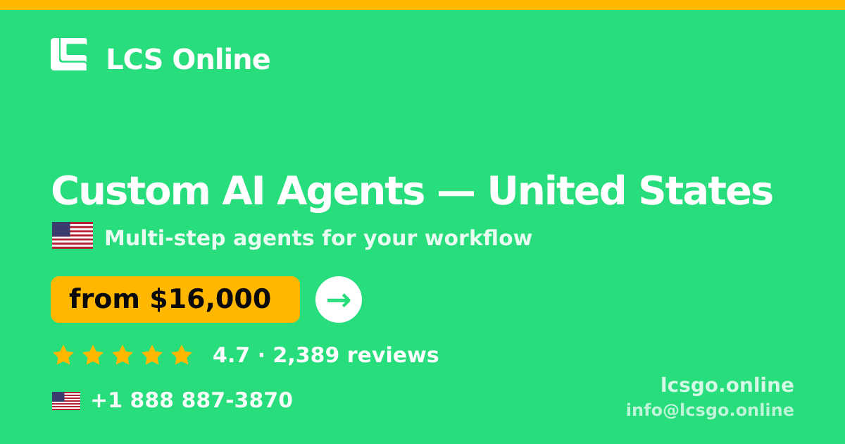 Custom AI Agents in Philadelphia — from $14,500, rated 4.8/5 by 2616 clients. LCS Online.