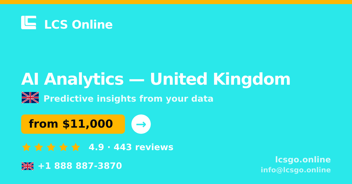 AI Analytics in United Kingdom — from $11,000, rated 4.9/5 by 443 clients. LCS Online.