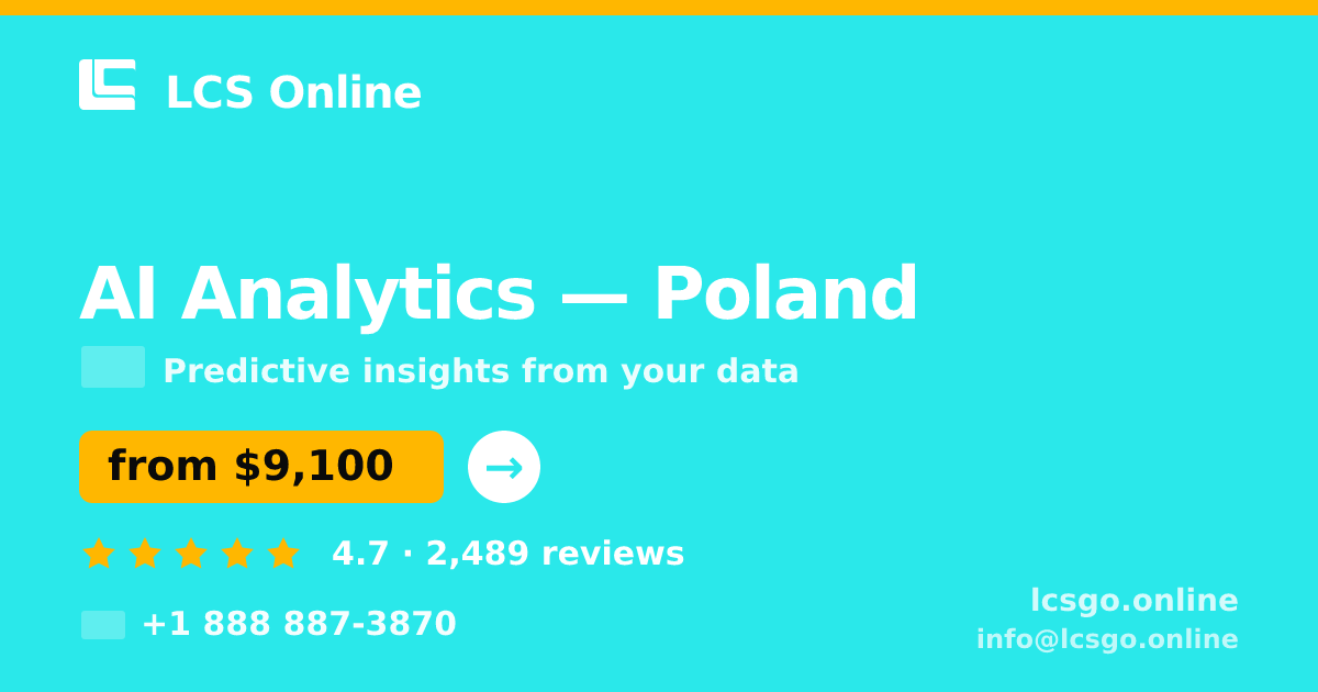 AI Analytics in Poland — from $9,100, rated 4.7/5 by 2489 clients. LCS Online.