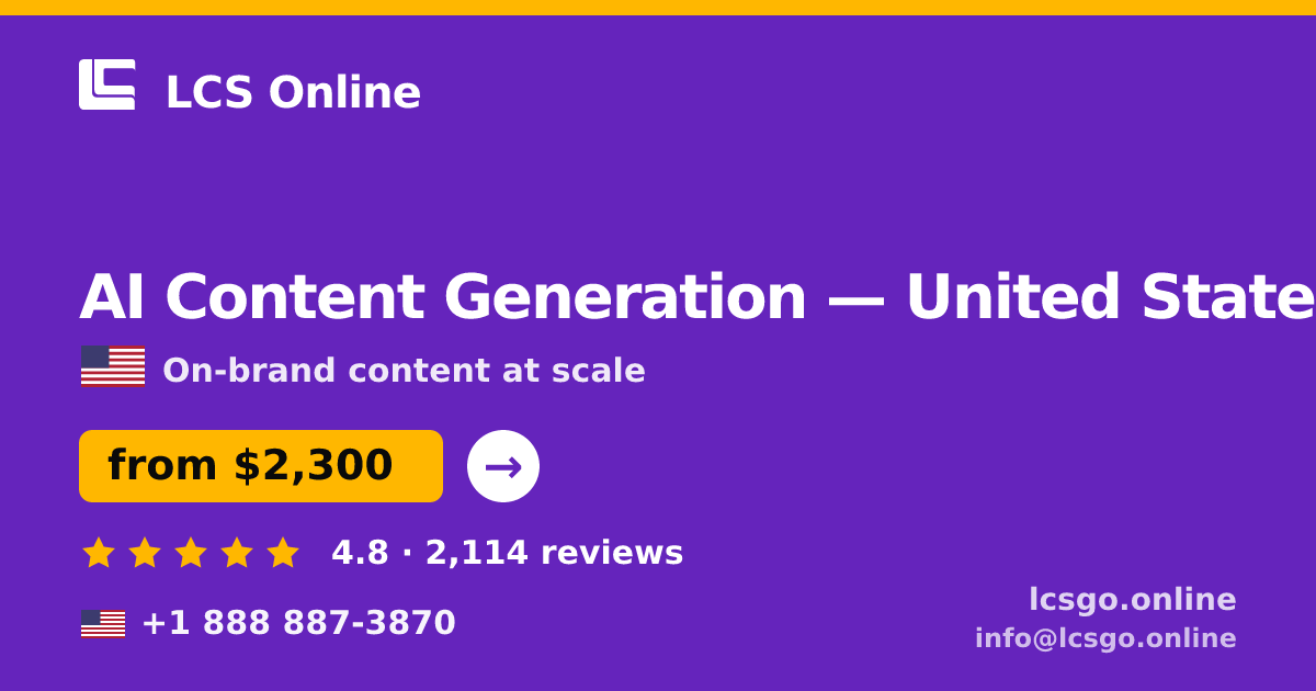 AI Content Generation in Indianapolis — from $1,600/mo, rated 4.6/5 by 418 clients. LCS Online.