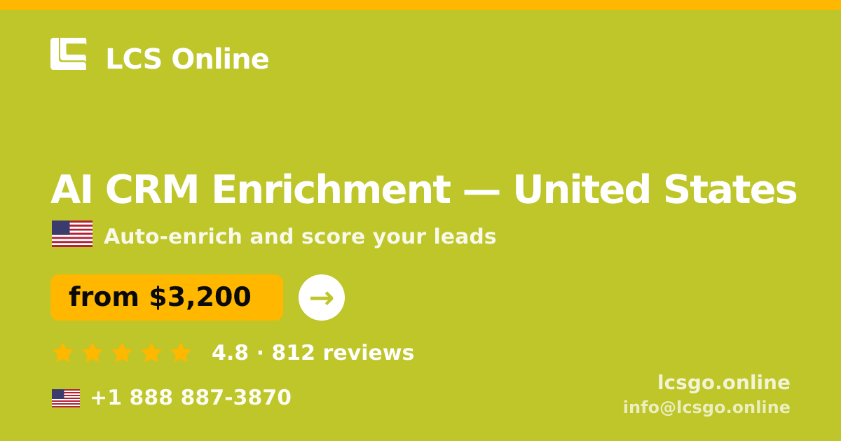 AI CRM Enrichment in Dallas — from $2,600/mo, rated 4.8/5 by 2320 clients. LCS Online.