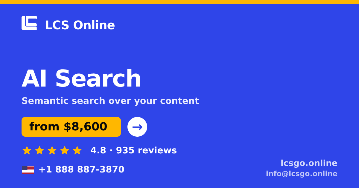 AI Search in the USA — from $8,600, rated 4.8/5 by 935 clients. LCS Online.
