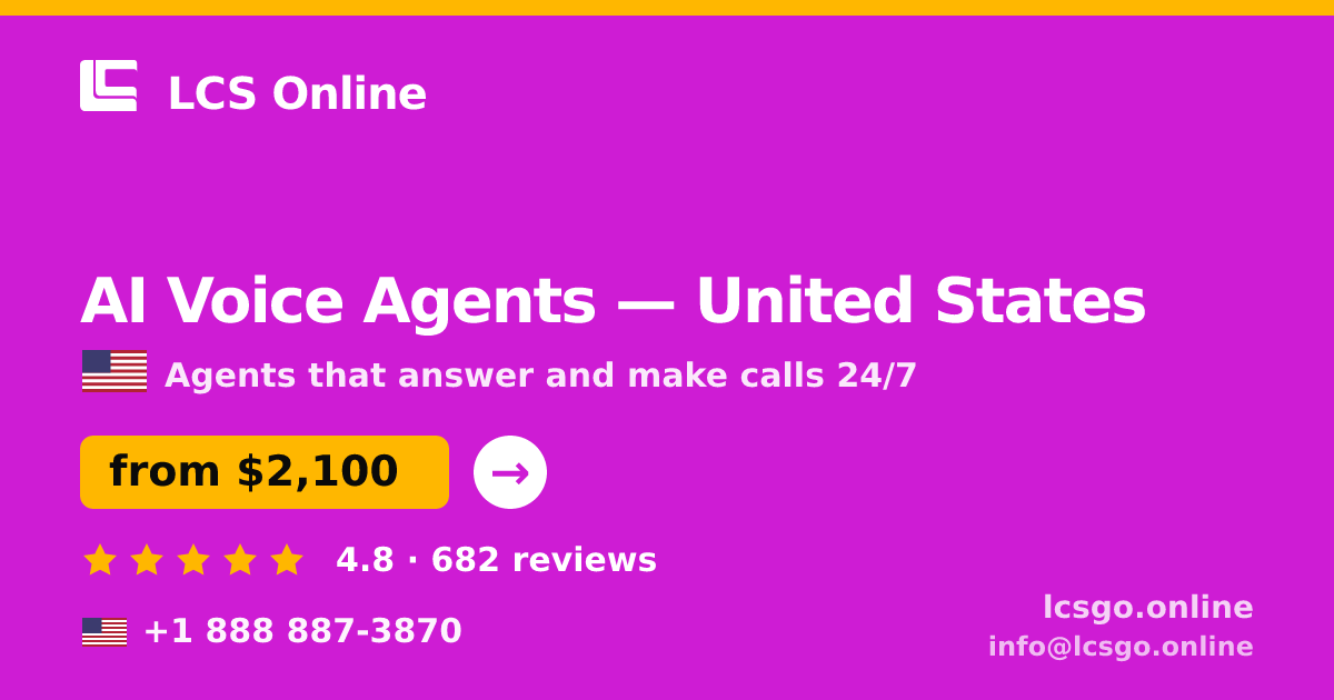 AI Voice Agents in Charlotte — from $2,600/mo, rated 5/5 by 3496 clients. LCS Online.
