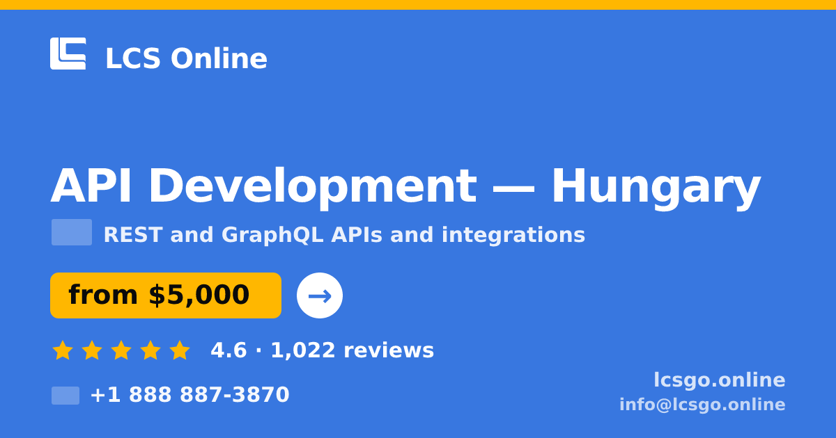 API Development in Hungary — from $5,000, rated 4.6/5 by 1022 clients. LCS Online.
