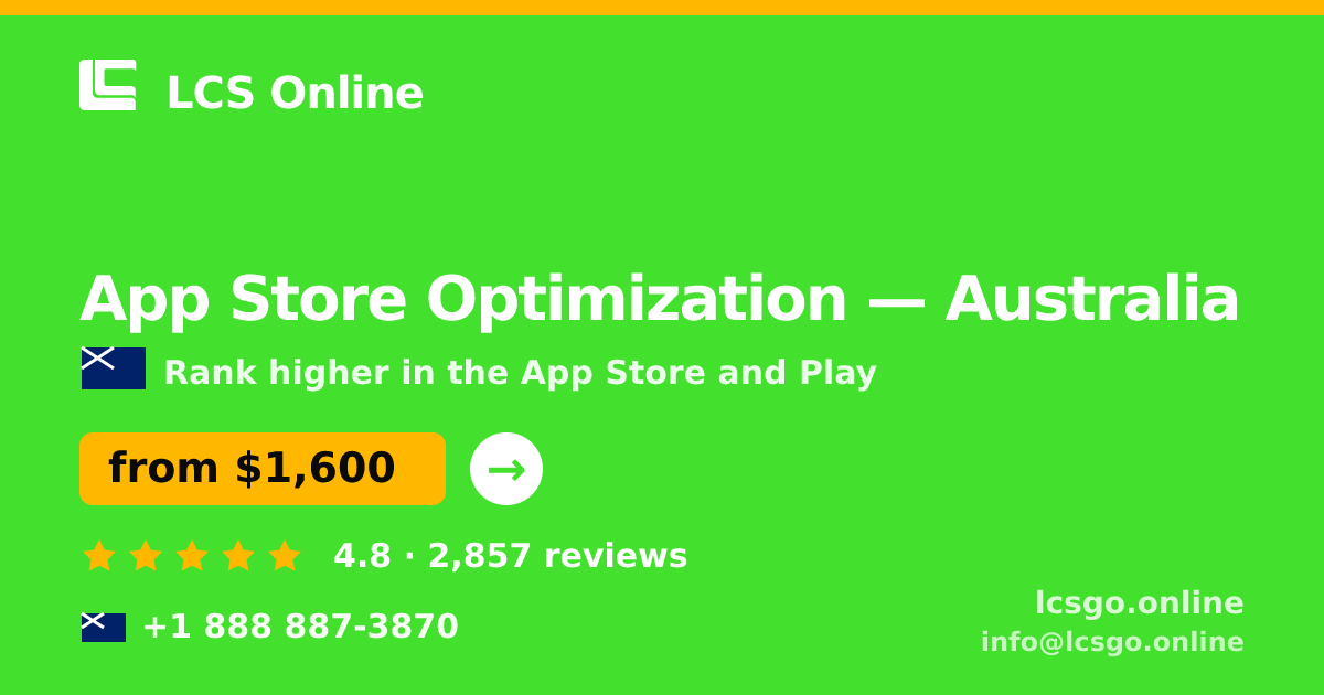 App Store Optimization in Brisbane — from $1,800/mo, rated 4.8/5 by 1695 clients. LCS Online.