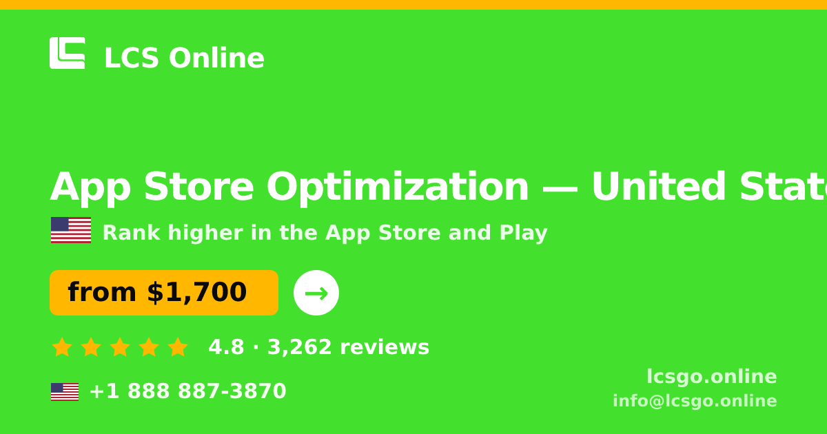 App Store Optimization in Seattle — from $1,800/mo, rated 4.5/5 by 3363 clients. LCS Online.