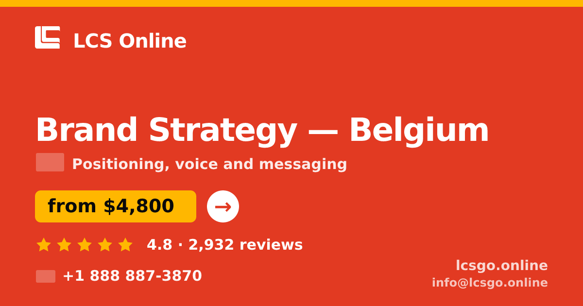 Brand Strategy in Ghent — from $4,700, rated 4.9/5 by 723 clients. LCS Online.