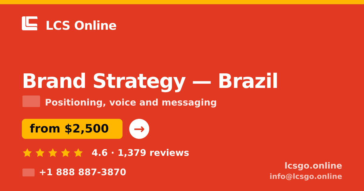 Brand Strategy in Brasília — from $2,500, rated 4.8/5 by 1923 clients. LCS Online.