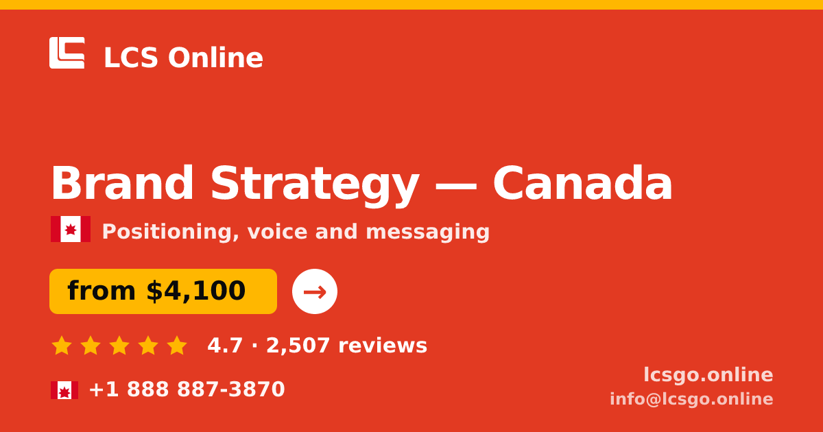 Brand Strategy in Toronto — from $3,200, rated 4.6/5 by 503 clients. LCS Online.