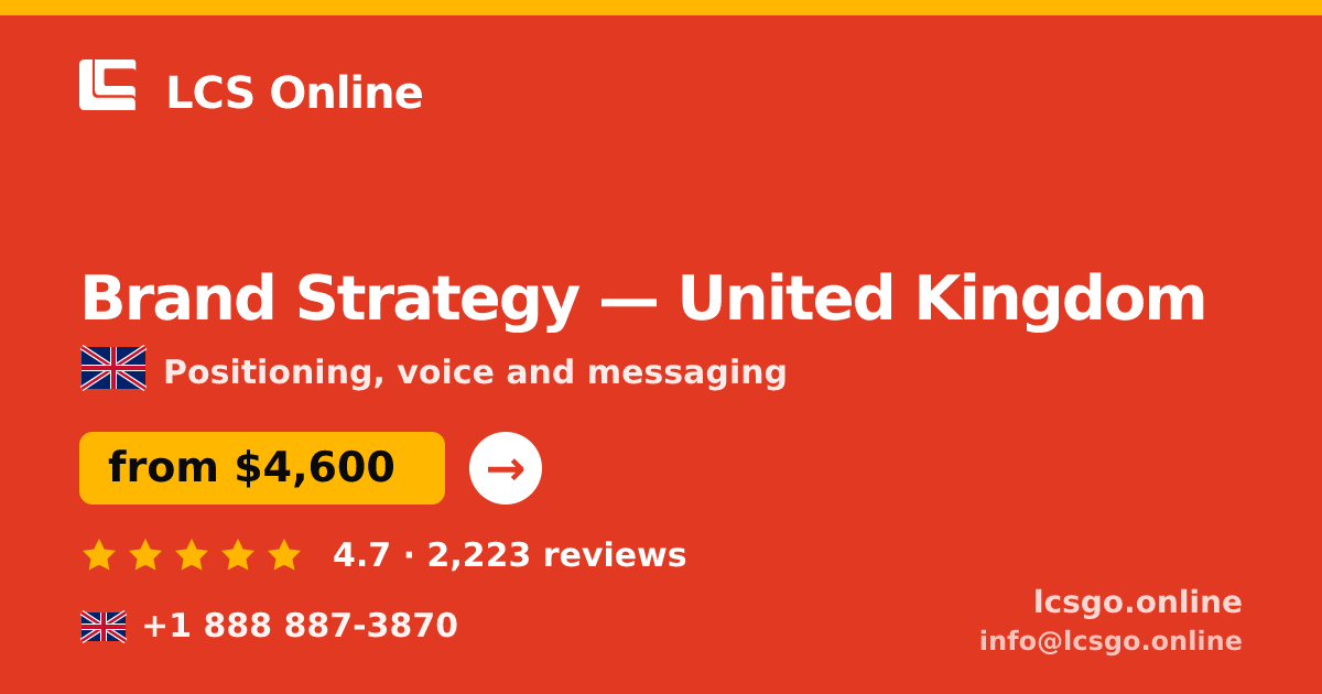 Brand Strategy in Glasgow — from $4,300, rated 4.7/5 by 3191 clients. LCS Online.