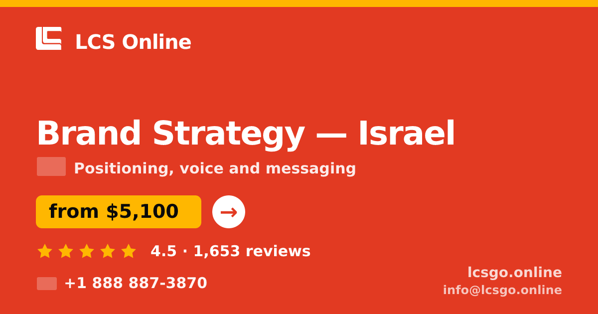 Brand Strategy in Jerusalem — from $3,700, rated 5/5 by 890 clients. LCS Online.
