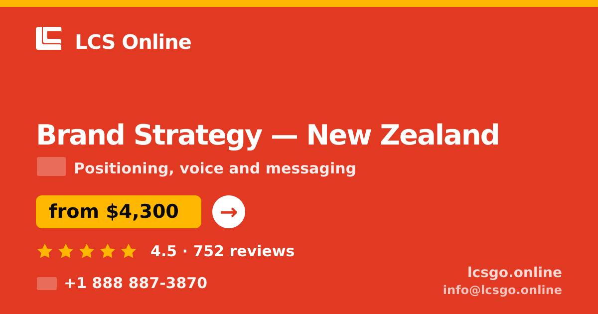 Brand Strategy in Wellington — from $4,200, rated 4.9/5 by 1409 clients. LCS Online.
