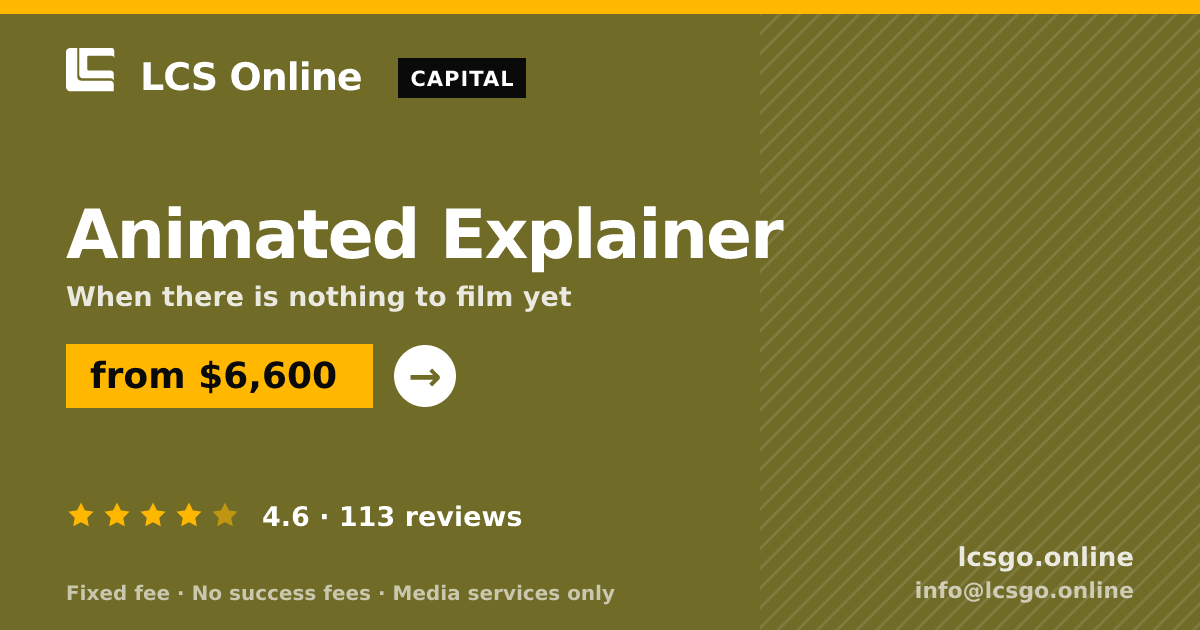 Animated Explainer — from $6,600, rated 4.6/5 across 113 reviews. LCS Online.