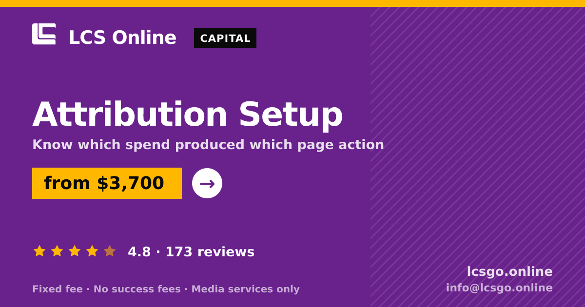 Attribution Setup — from $3,700, rated 4.8/5 across 173 reviews. LCS Online.