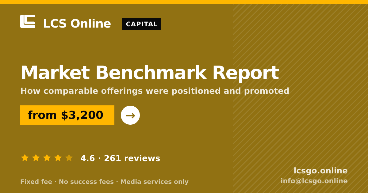 Market Benchmark Report — from $3,200, rated 4.6/5 across 261 reviews. LCS Online.