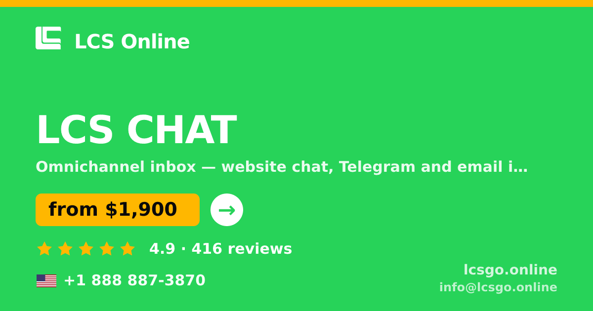 LCS CHAT in the USA — from $1,900/mo, rated 4.9/5 by 416 clients. LCS Online.