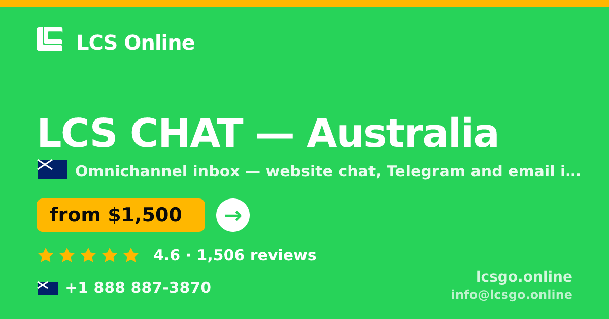 LCS CHAT in Australia — from $1,500/mo, rated 4.6/5 by 1506 clients. LCS Online.