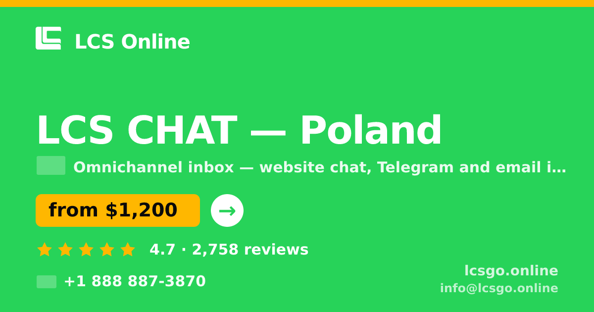 LCS CHAT in Poland — from $1,200/mo, rated 4.7/5 by 2758 clients. LCS Online.