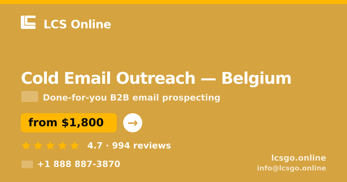 Cold Email Outreach in Ghent — from $1,800/mo, rated 4.8/5 by 1819 clients. LCS Online.