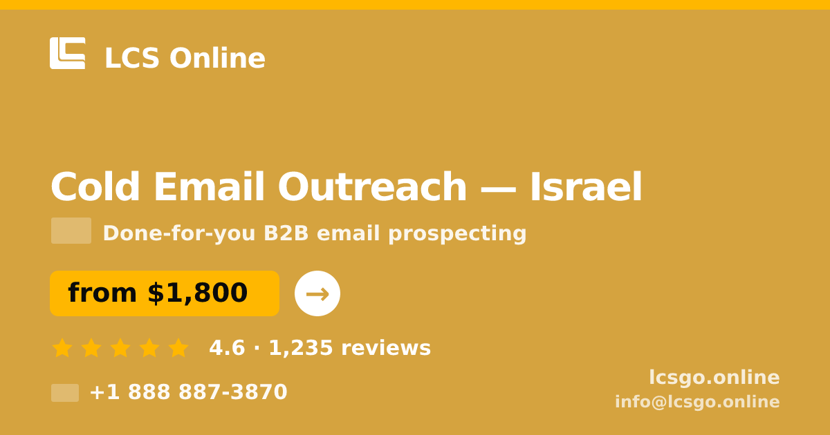 Cold Email Outreach in Haifa — from $1,800/mo, rated 4.7/5 by 1512 clients. LCS Online.