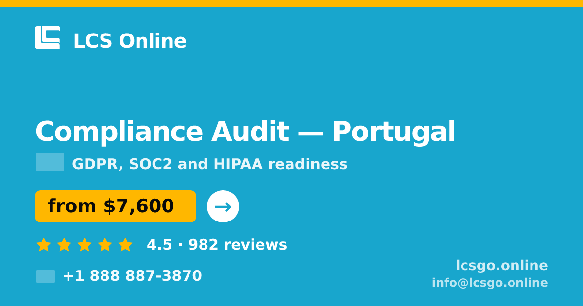 Compliance Audit in Lisbon — from $6,300, rated 4.5/5 by 884 clients. LCS Online.