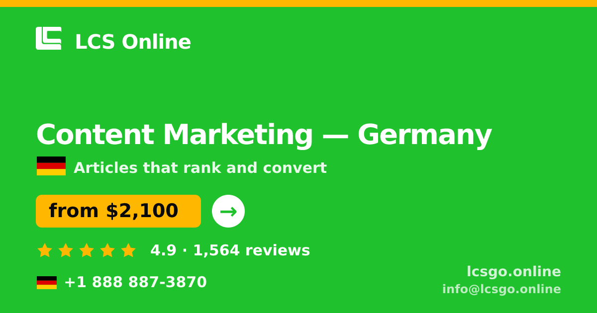 Content Marketing in Hamburg — from $1,700/mo, rated 4.8/5 by 2947 clients. LCS Online.
