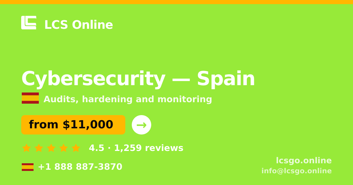 Cybersecurity in Barcelona — from $12,000, rated 4.9/5 by 991 clients. LCS Online.