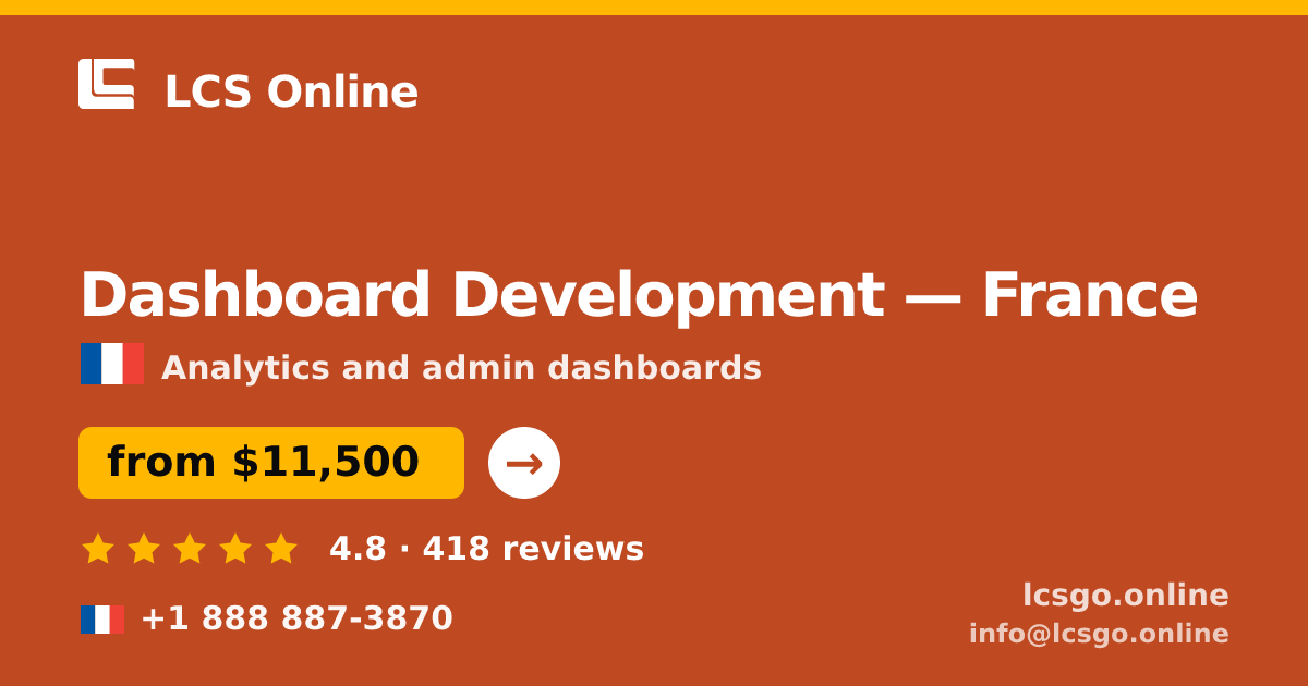 Dashboard Development in Marseille — from $8,200, rated 4.7/5 by 3255 clients. LCS Online.