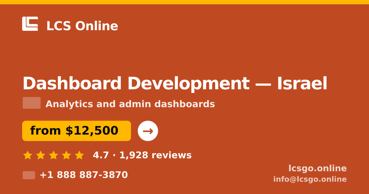 Dashboard Development in Jerusalem — from $12,000, rated 4.7/5 by 1278 clients. LCS Online.