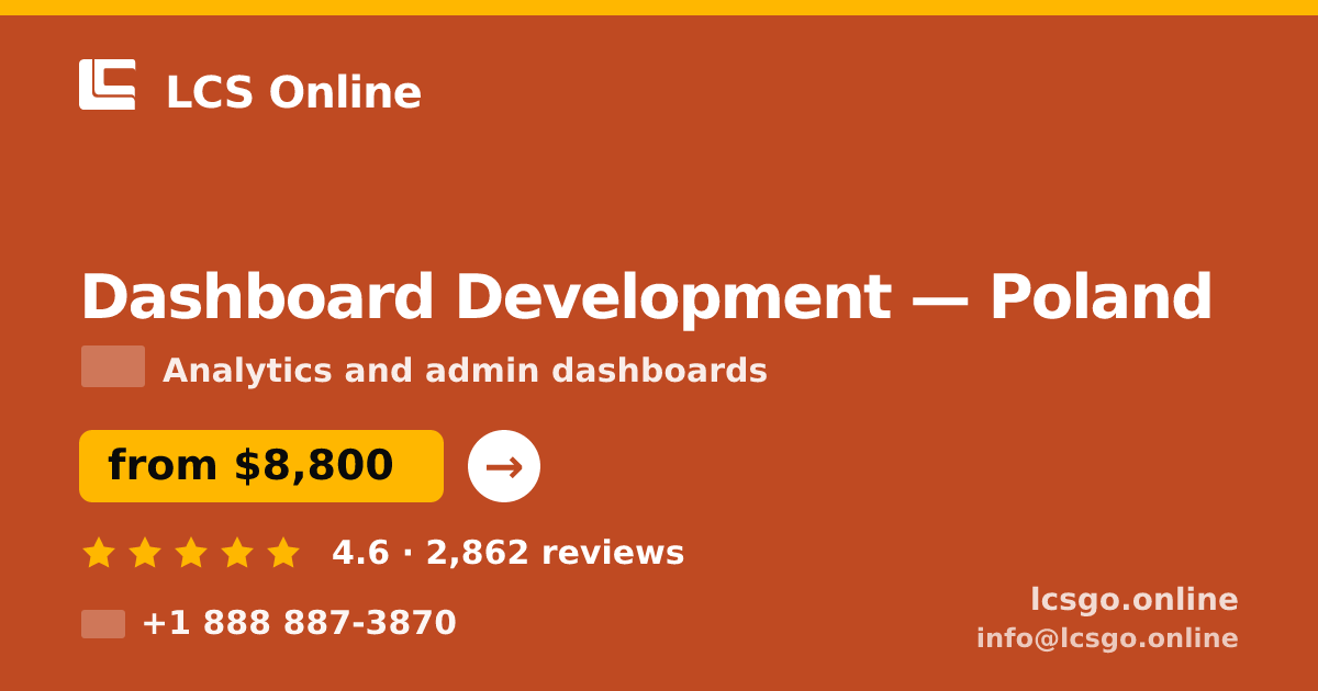 Dashboard Development in Poland — from $8,800, rated 4.6/5 by 2862 clients. LCS Online.