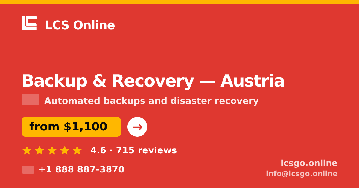 Backup & Recovery in Vienna — from $1,200/mo, rated 4.6/5 by 1241 clients. LCS Online.