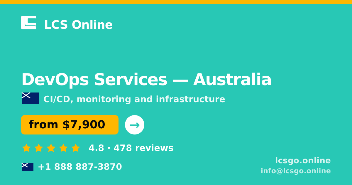 DevOps Services in Australia — from $7,900/mo, rated 4.8/5 by 478 clients. LCS Online.