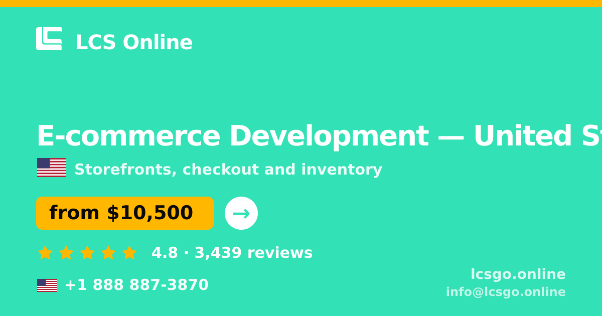 E-commerce Development in Indianapolis — from $13,000, rated 4.8/5 by 1634 clients. LCS Online.