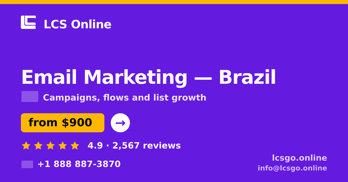 Email Marketing in São Paulo — from $700/mo, rated 4.7/5 by 1110 clients. LCS Online.