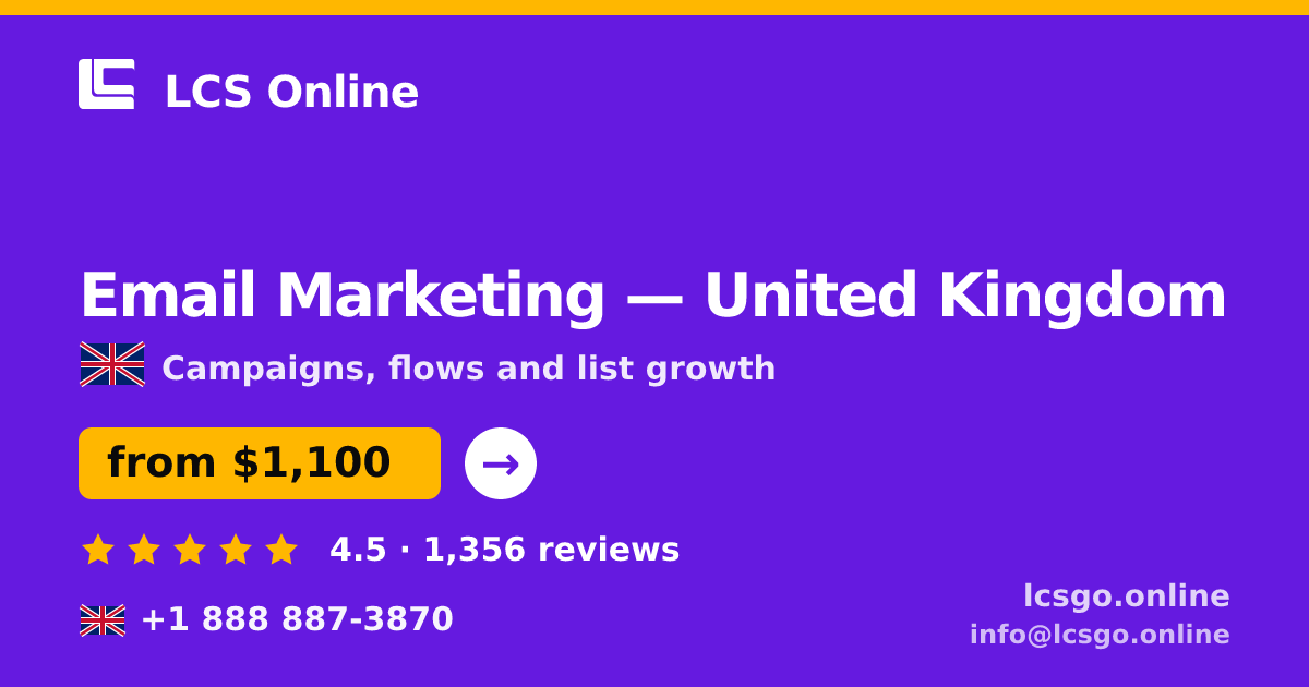 Email Marketing in Edinburgh — from $1,200/mo, rated 4.9/5 by 3203 clients. LCS Online.