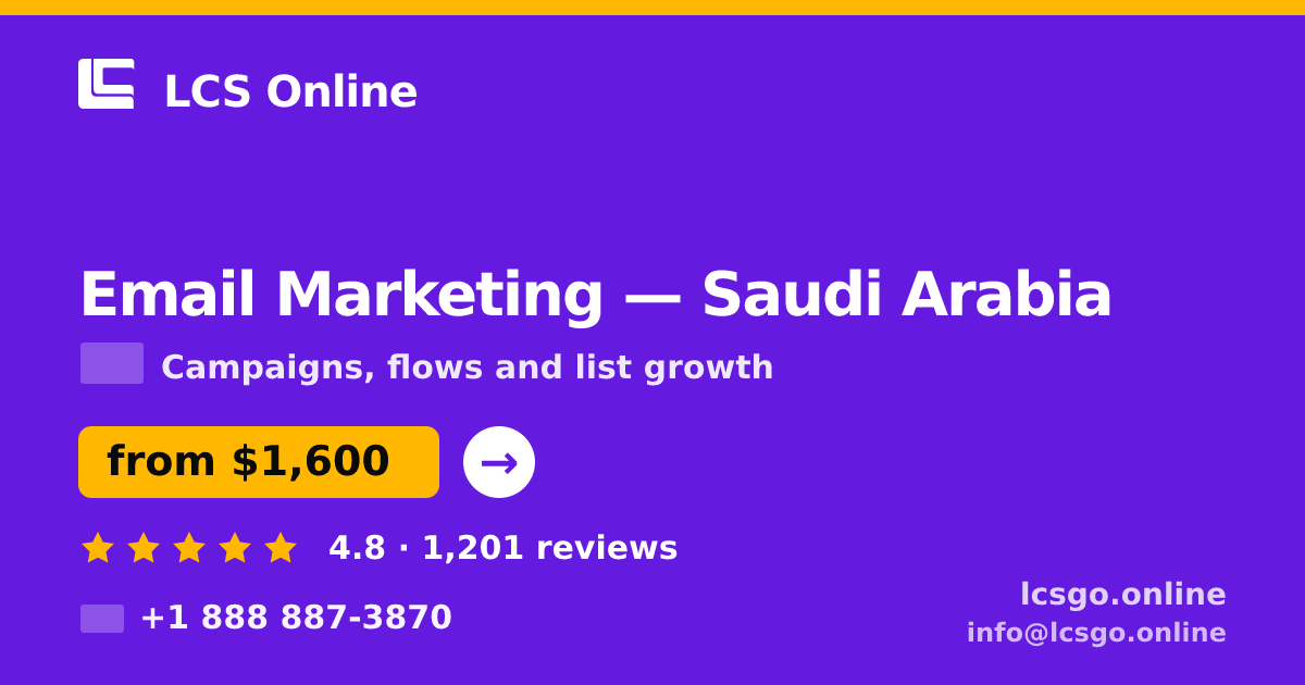 Email Marketing in Jeddah — from $1,800/mo, rated 4.6/5 by 1196 clients. LCS Online.