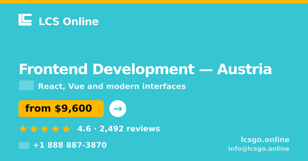 Frontend Development in Graz — from $8,400, rated 4.9/5 by 2131 clients. LCS Online.