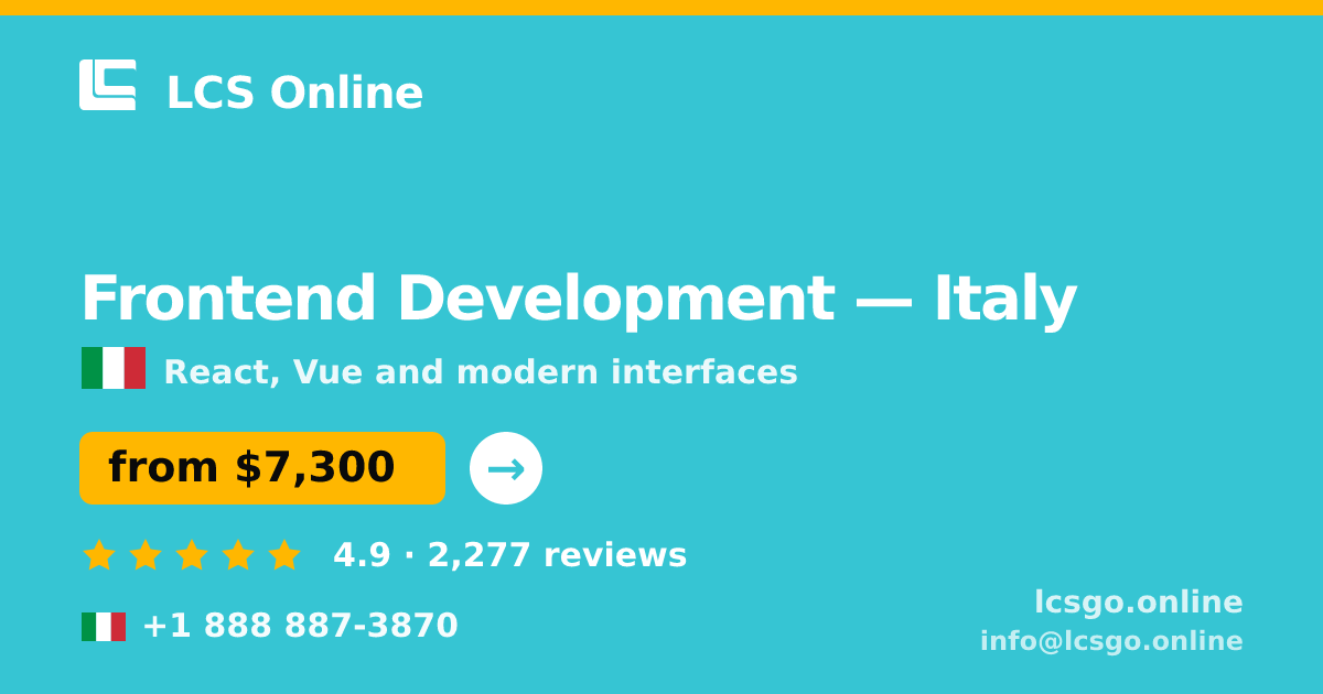 Frontend Development in Italy — from $7,300, rated 4.9/5 by 2277 clients. LCS Online.