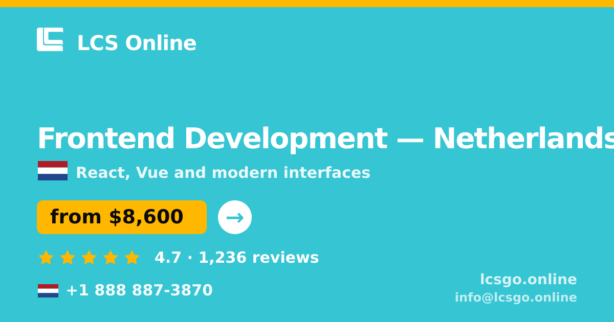 Frontend Development in Netherlands — from $8,600, rated 4.7/5 by 1236 clients. LCS Online.