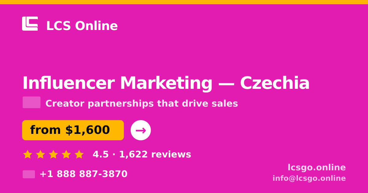 Influencer Marketing in Czechia — from $1,600/mo, rated 4.5/5 by 1622 clients. LCS Online.