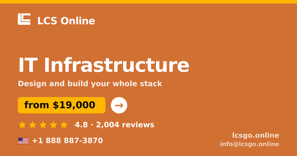 IT Infrastructure in the USA — from $19,000, rated 4.8/5 by 2004 clients. LCS Online.