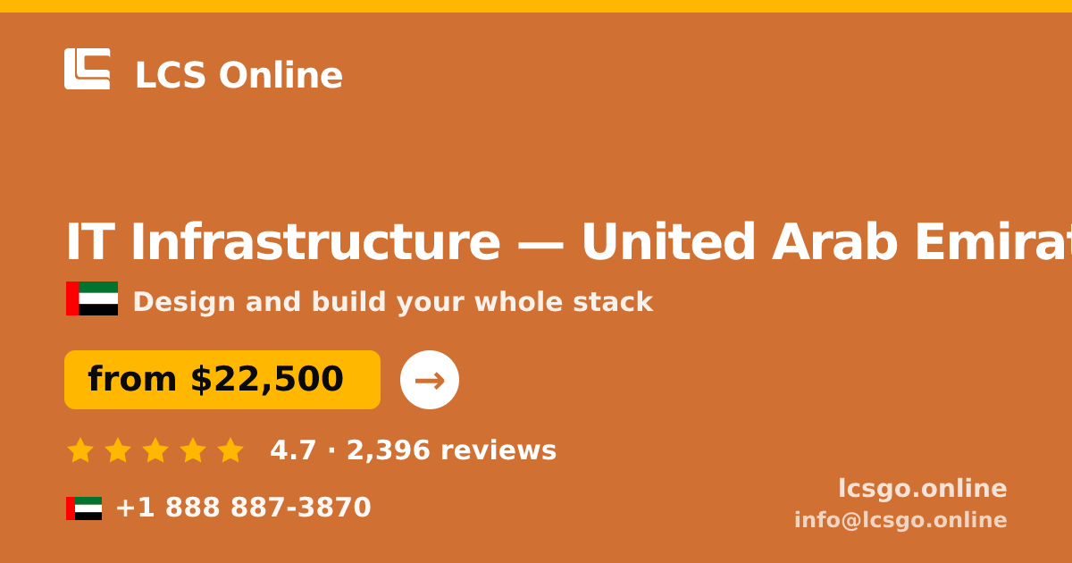 IT Infrastructure in United Arab Emirates — from $22,500, rated 4.7/5 by 2396 clients. LCS Online.