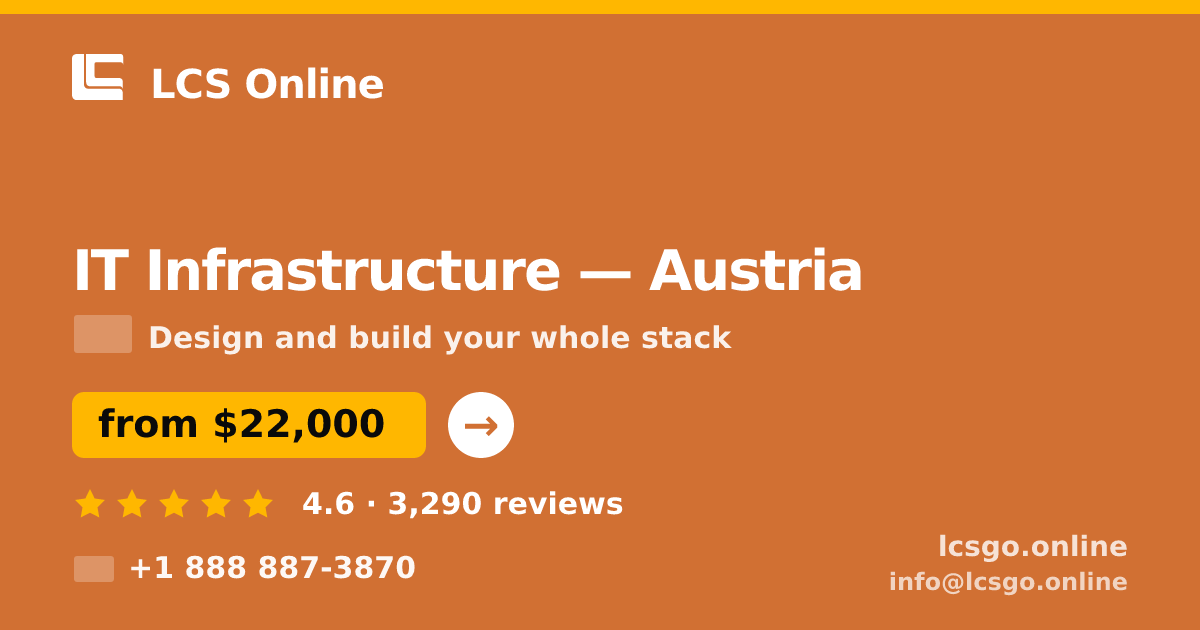 IT Infrastructure in Graz — from $19,000, rated 4.6/5 by 3000 clients. LCS Online.