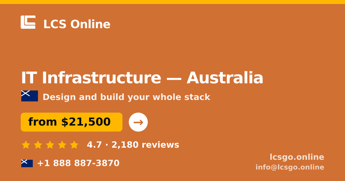 IT Infrastructure in Australia — from $21,500, rated 4.7/5 by 2180 clients. LCS Online.