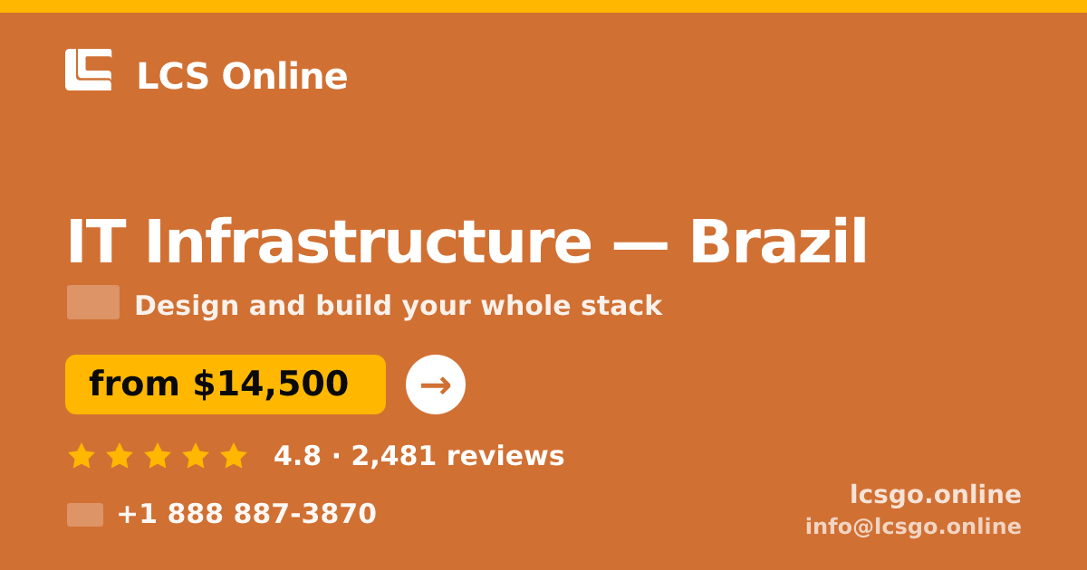 IT Infrastructure in Rio de Janeiro — from $10,000, rated 4.9/5 by 1534 clients. LCS Online.