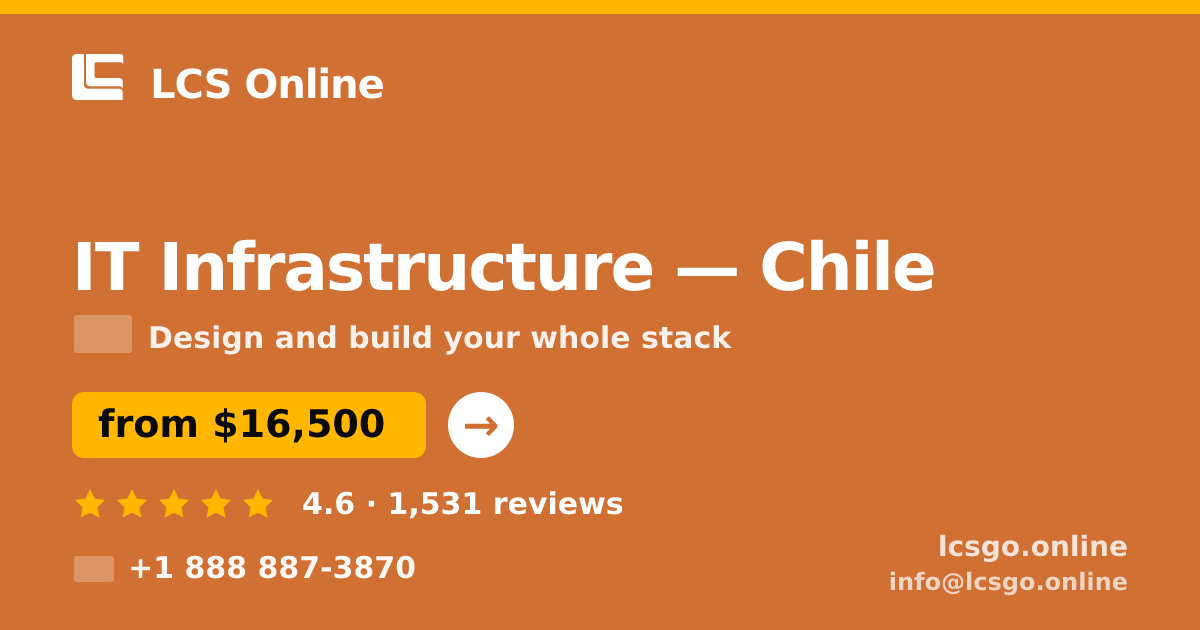 IT Infrastructure in Chile — from $16,500, rated 4.6/5 by 1531 clients. LCS Online.