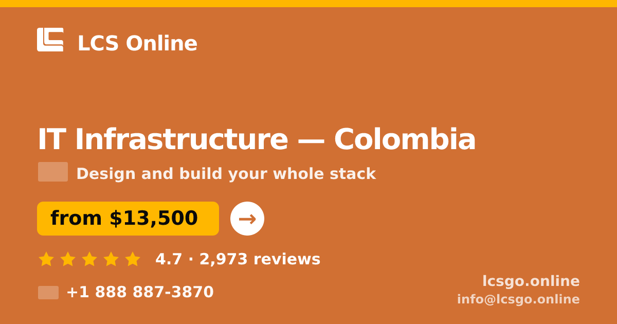 IT Infrastructure in Colombia — from $13,500, rated 4.7/5 by 2973 clients. LCS Online.