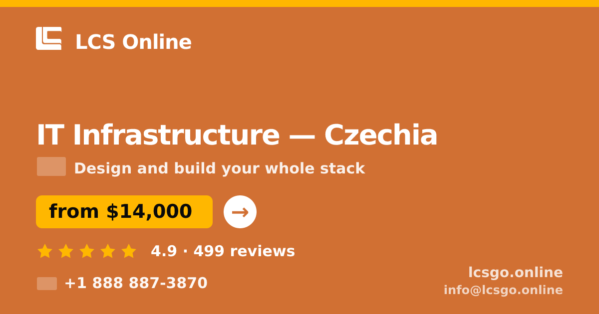 IT Infrastructure in Czechia — from $14,000, rated 4.9/5 by 499 clients. LCS Online.