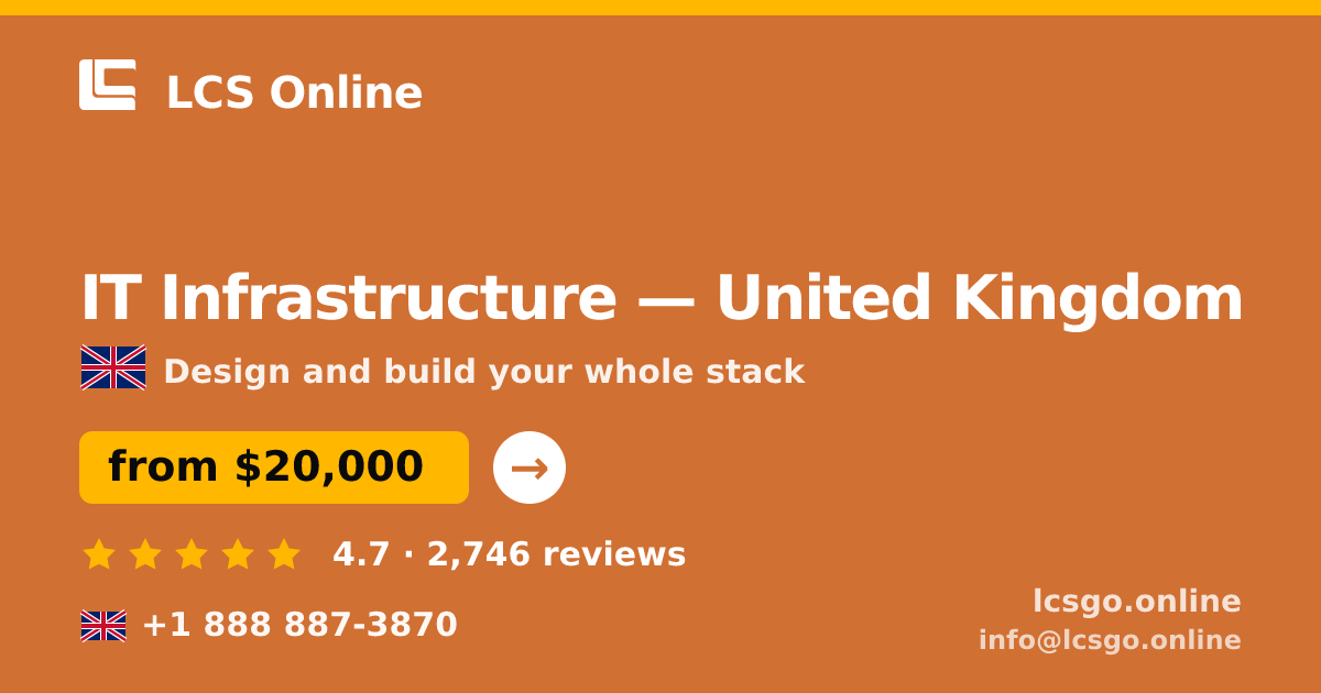 IT Infrastructure in United Kingdom — from $20,000, rated 4.7/5 by 2746 clients. LCS Online.